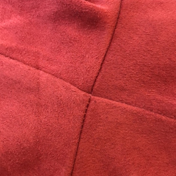 Western Faux Suede Fringed  Shacket Jacket Rust Lg - Picture 9 of 12